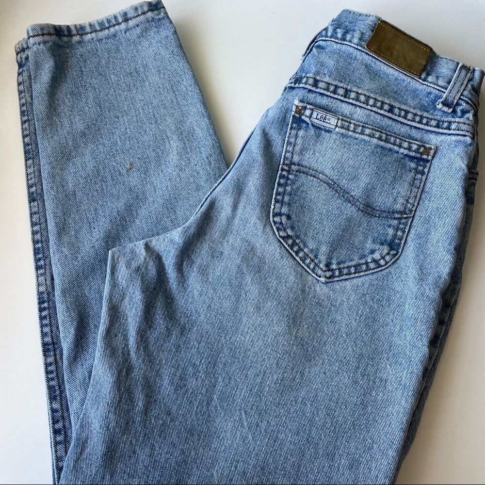 Vintage 90s Lee Blue Mom Denim Jeans Sz 14 F